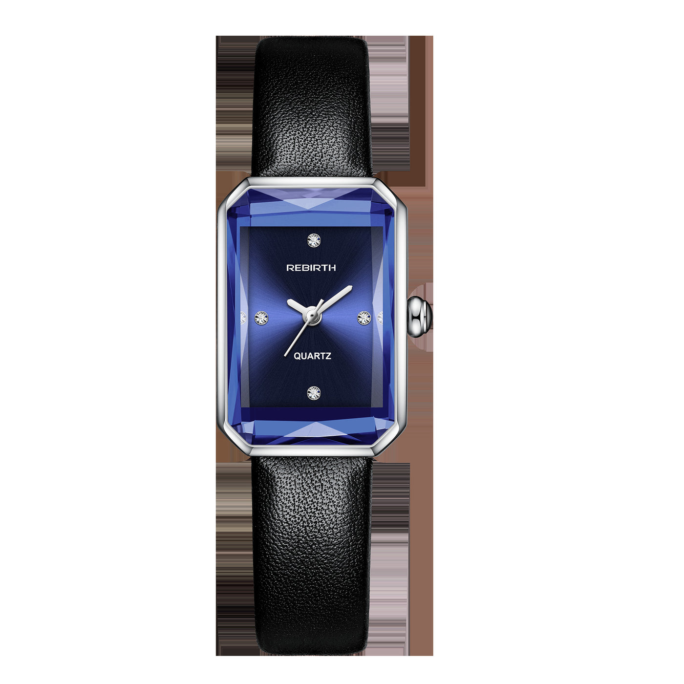 Relógio de quartzo artístico e requintado com cinto de diamante quadrado