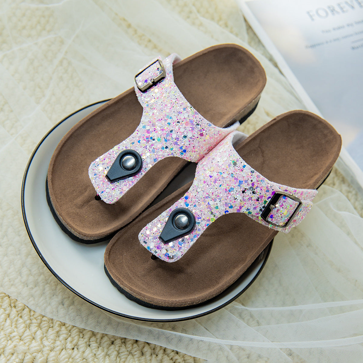 Chinelos de cortiça para casais, sapatos de praia e ao ar livre