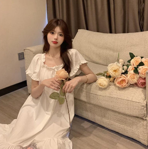 Camisola de manga comprida feminina estilo princesa renda fofa coração feminino